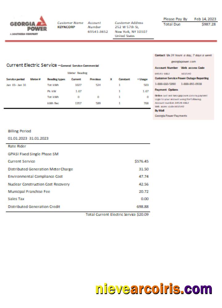 Georgia Power utility business bill